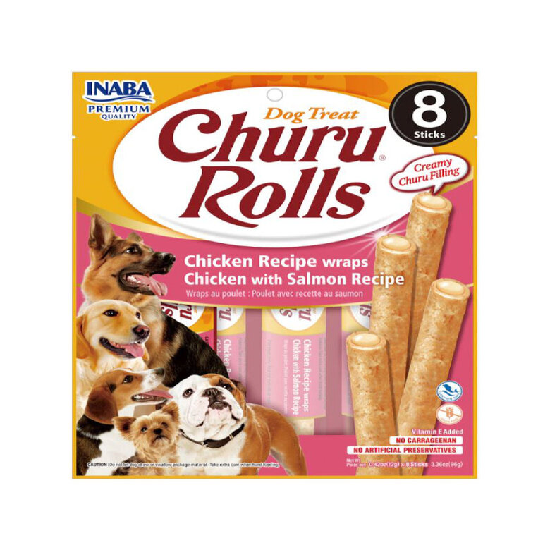 Churu Sticks Rolls de Frango e Salmão para cães – Multipack 8, , large image number null